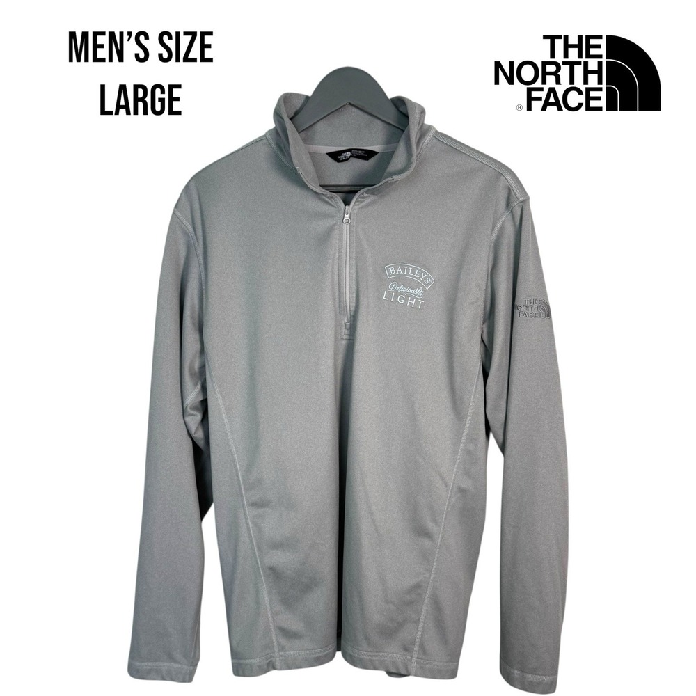 The‎ North Face Bailey's Light Gray 1/4 Zip Pullover Men's Size Large Golf Style